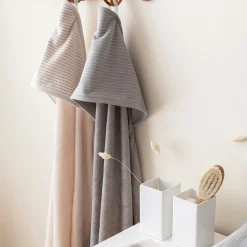 Badcape Terry 90X90Cm Dunes Stripe Grege