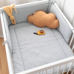 Bed En Park Omrander Pady Quilted Jersey 30X180Cm Quilt Mix Grey