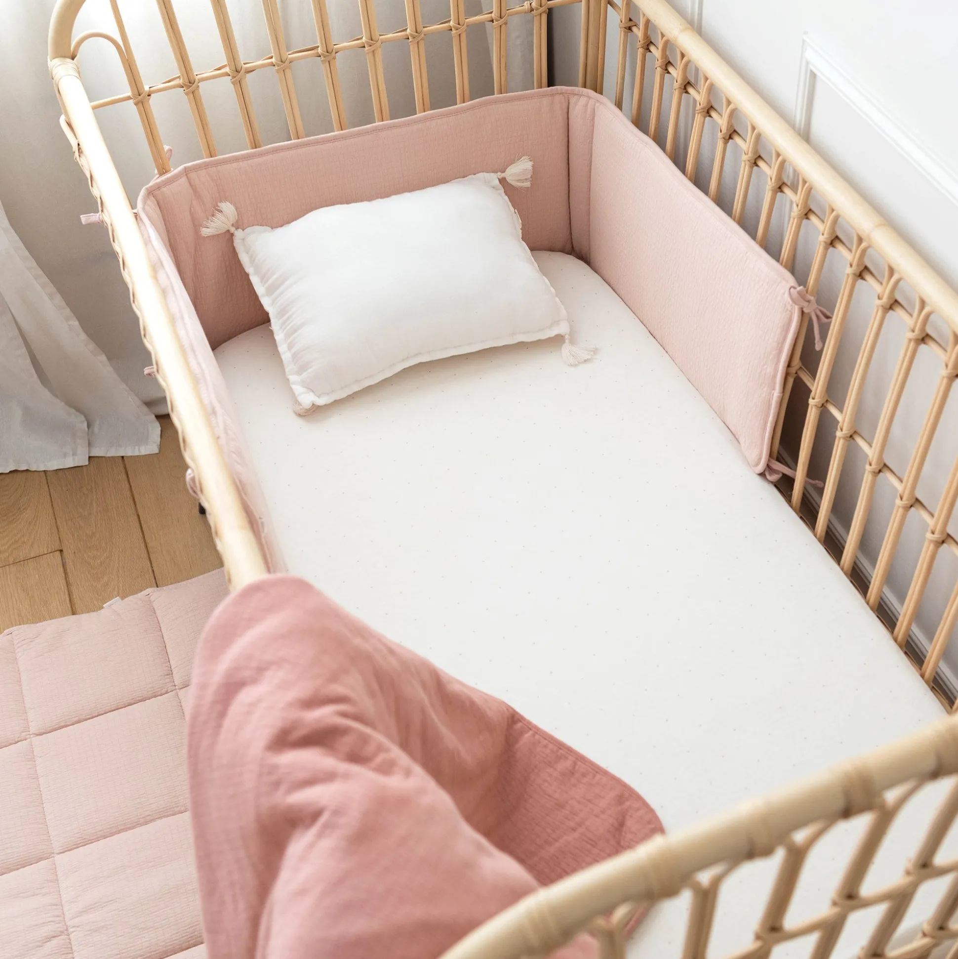 Bed En Park Omrander Pady Tetra Jersey 30X180Cm Cadum Blush