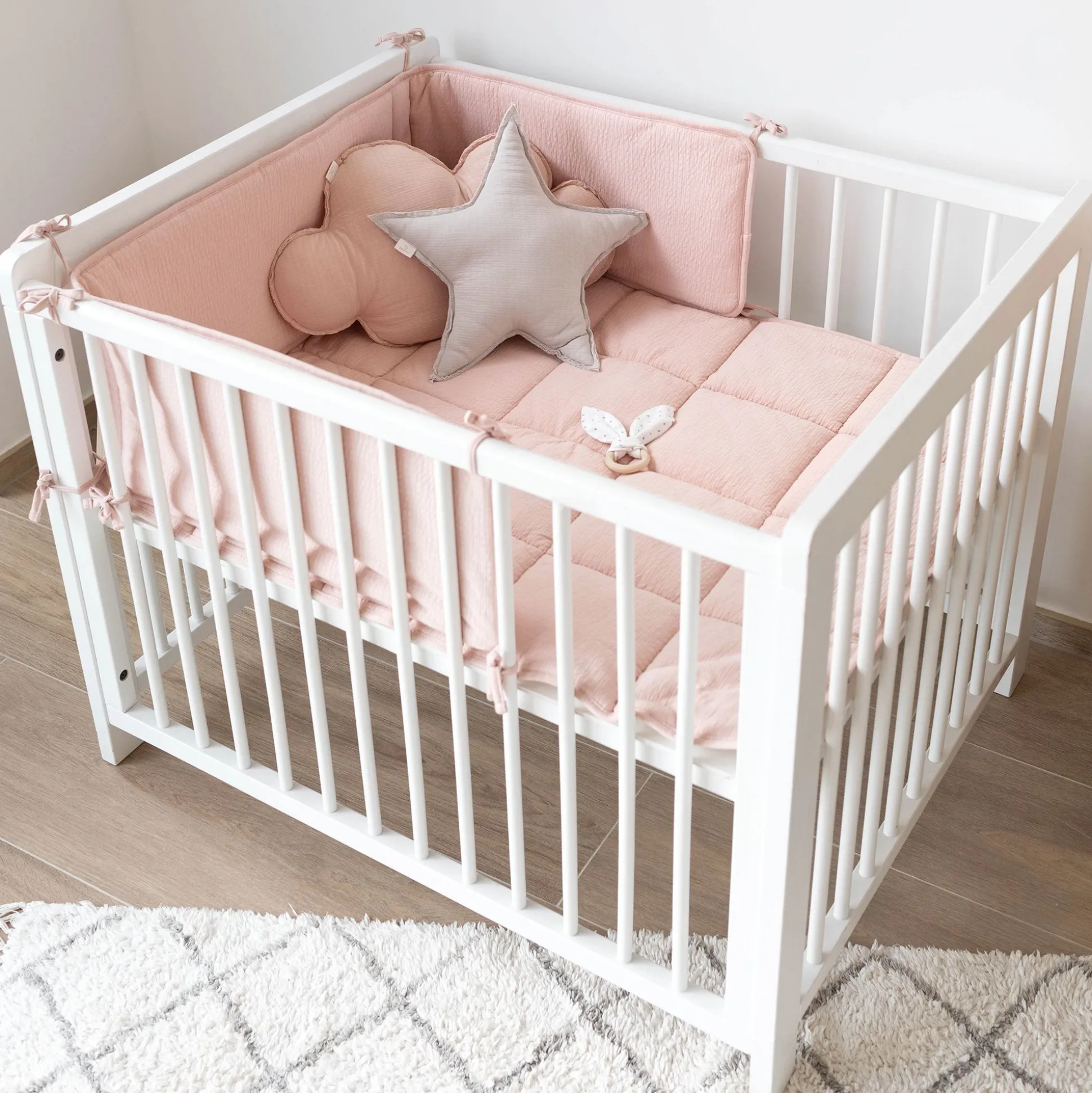 Bed En Park Omrander Pady Tetra Jersey 30X180Cm Cadum Blush