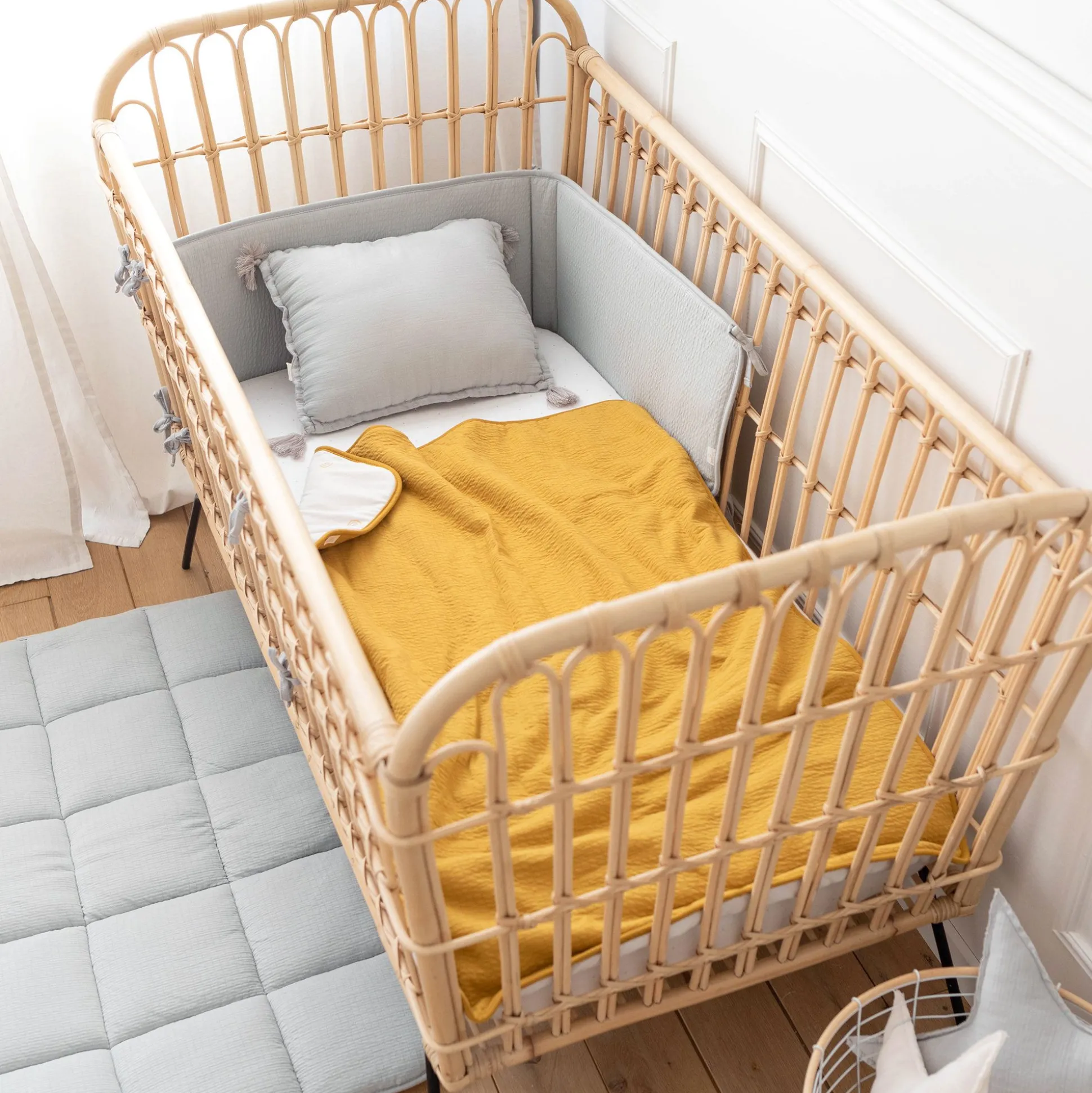 Bed En Park Omrander Pady Tetra Jersey 30X180Cm Cadum Grizou