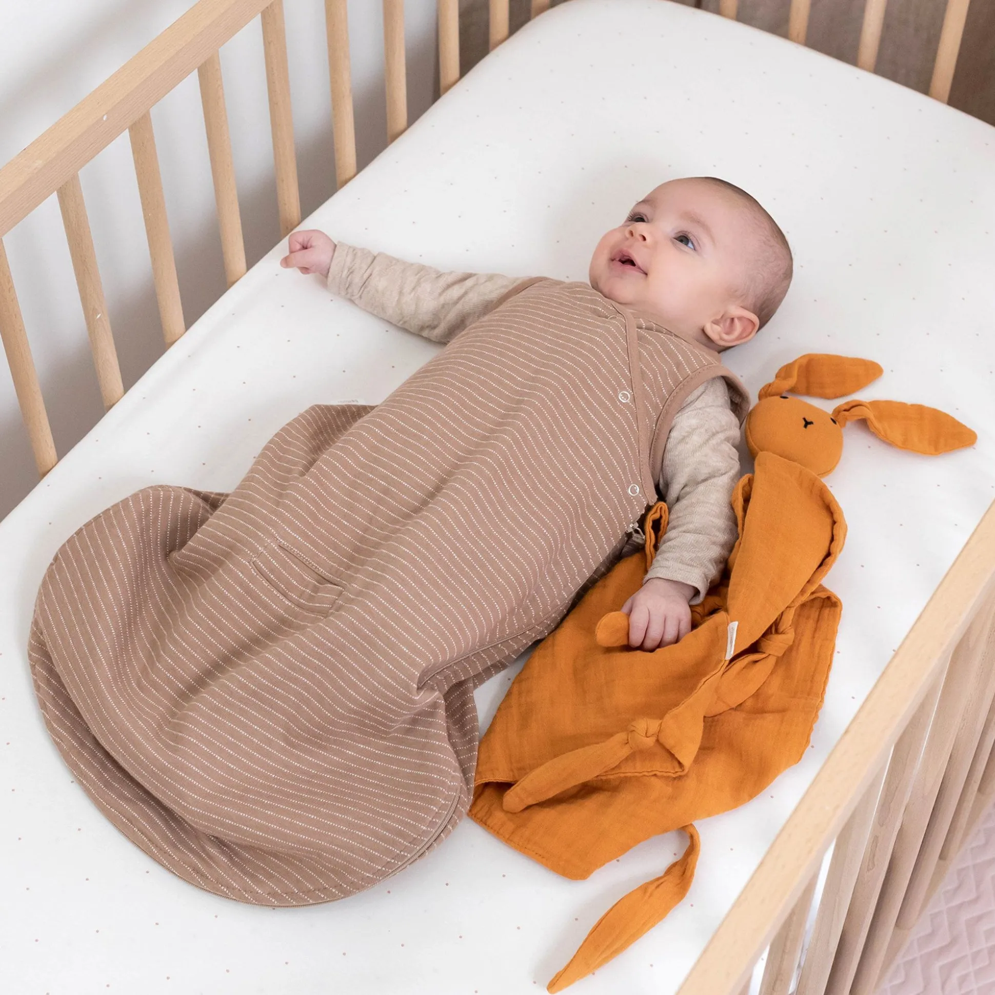 Hoeslaken Bed Jersey 70X140Cm Choux Small Dot Print Ecru