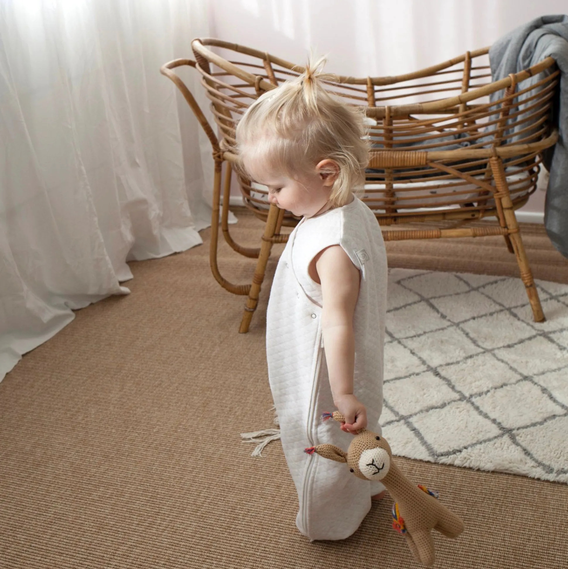 Magic Bag Pady Quilted Jersey 4-12M Bemini Licht Beige Gemeleerd Tog 1.5