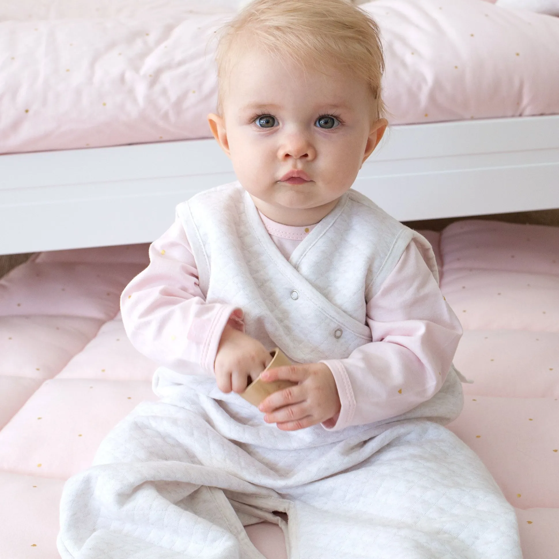 Magic Bag Pady Quilted Jersey 4-12M Bemini Licht Beige Gemeleerd Tog 1.5