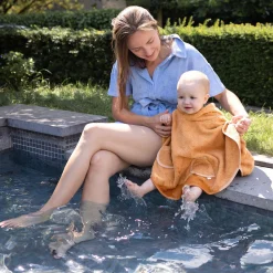 Poncho Terry 9-36M Bemini Biscuit