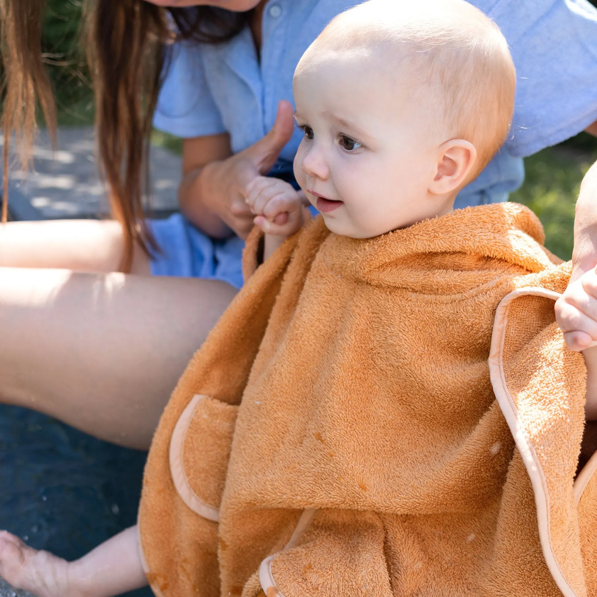 Poncho Terry 9-36M Bemini Biscuit