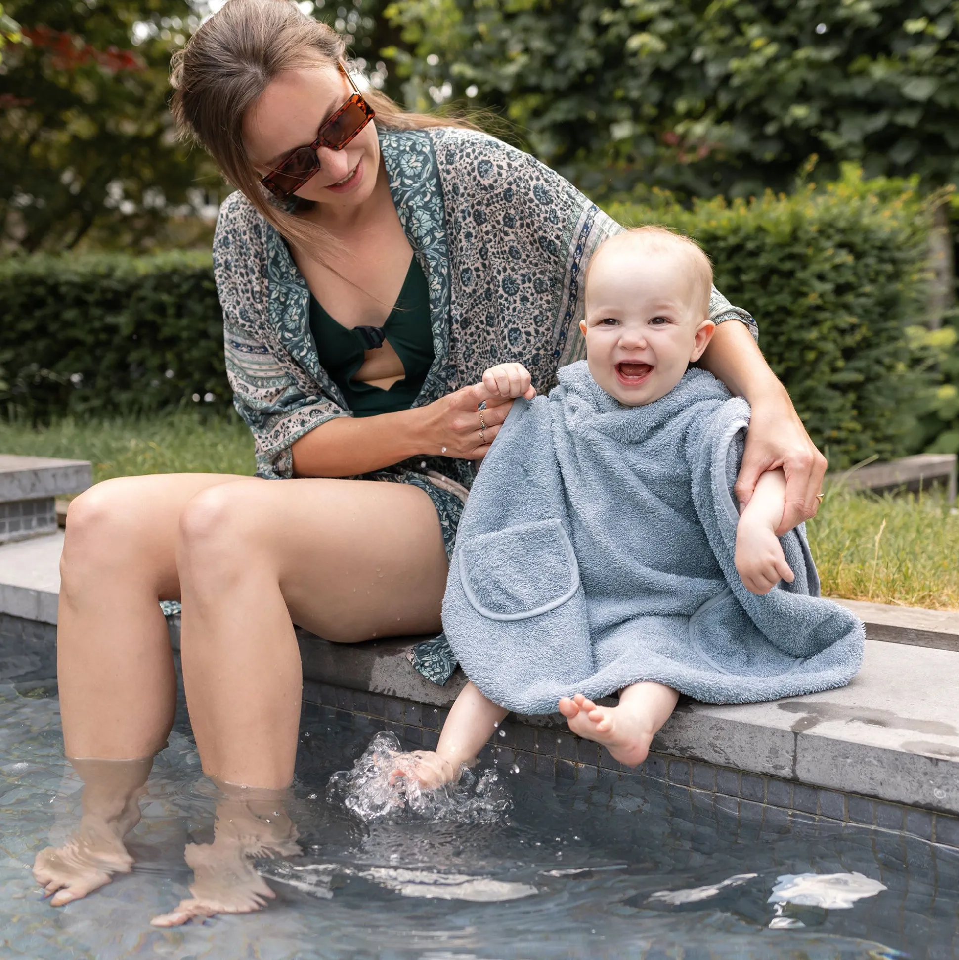 Poncho Terry 9-36M Bemini Stone