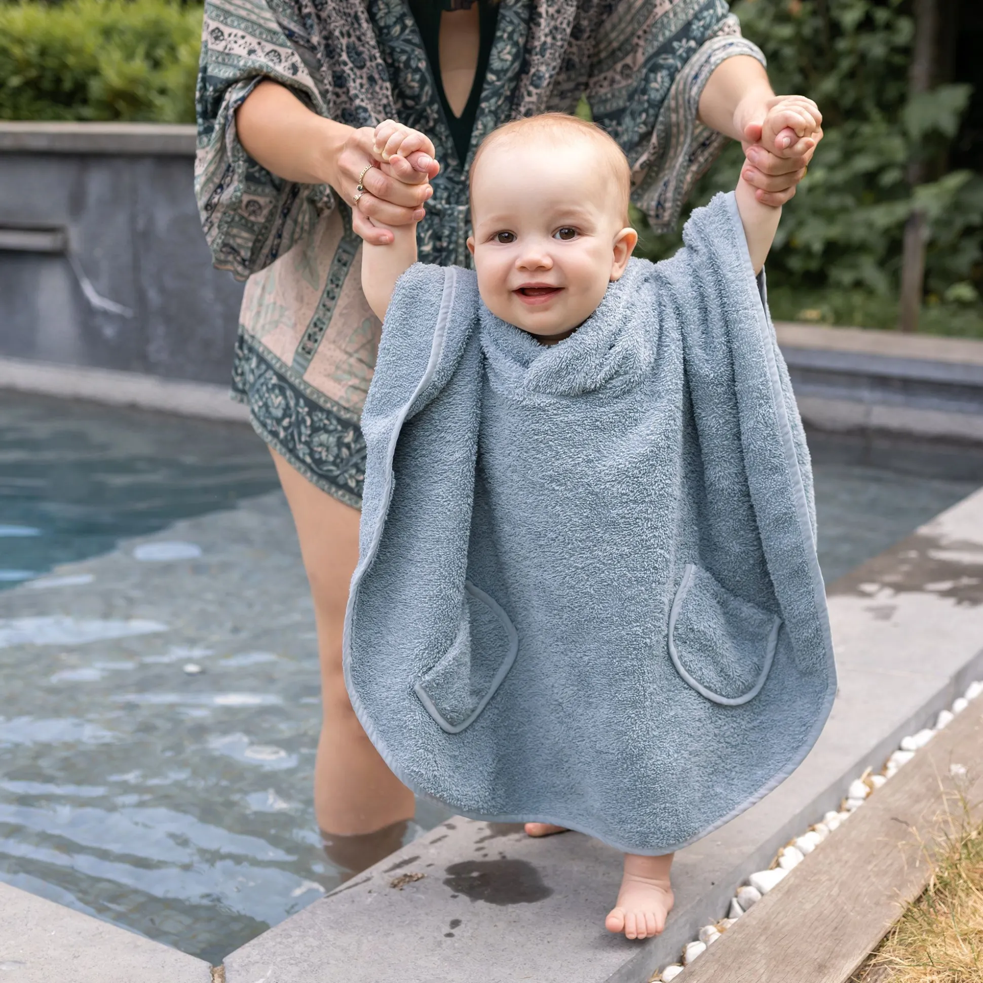 Poncho Terry 9-36M Bemini Stone